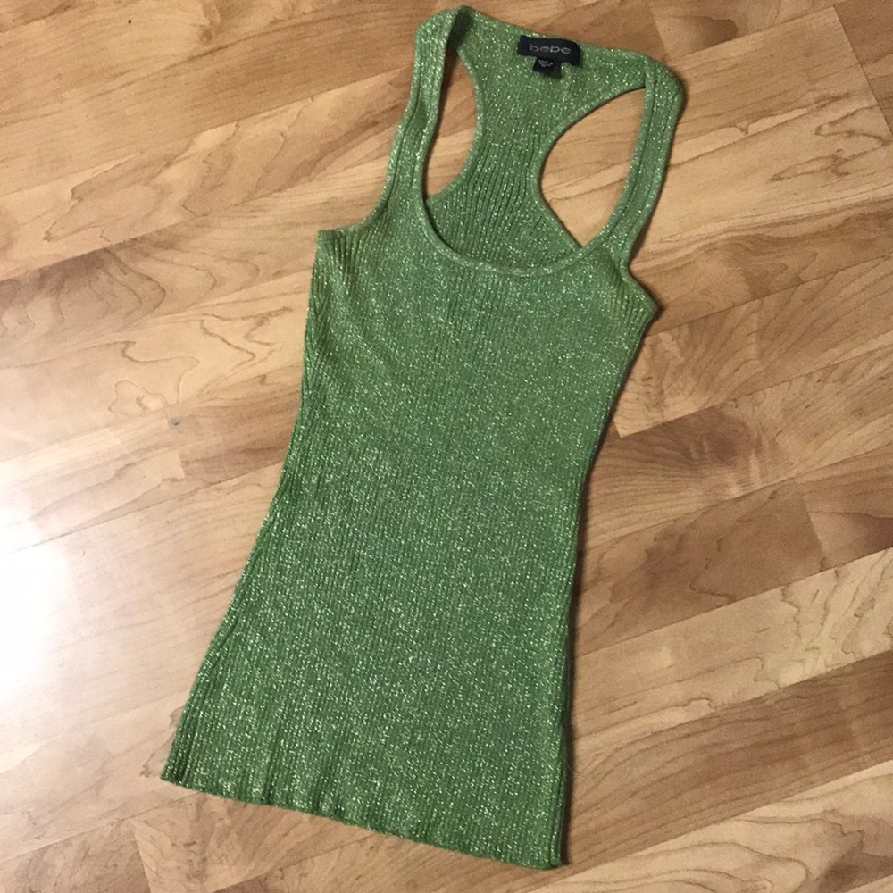 Metallic Shimmer Racerback Tank Top